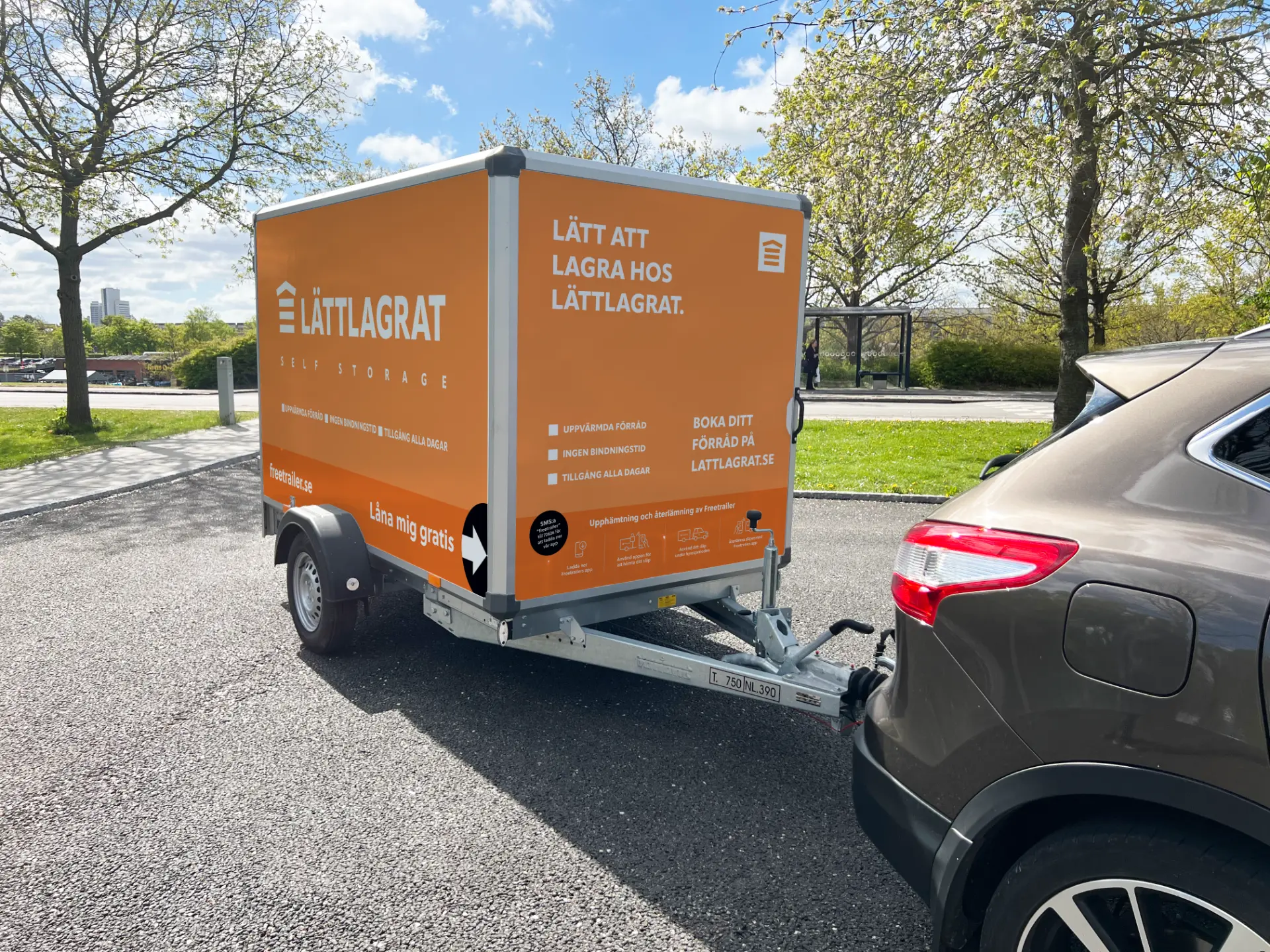 Gratis släpvagn att låna som hyresgäst hos Lättlagrat
